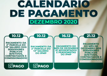 Servidores municipais, aposentados e pensionistas de Pilões, receberão a segunda parcela do 13º salário nesta quinta-feira (10)