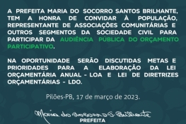 ORÇAMENTO PARTICIPATIVO 2023