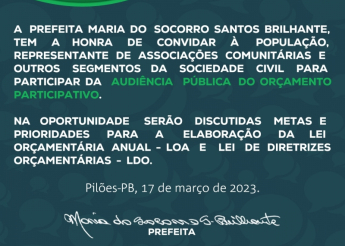 ORÇAMENTO PARTICIPATIVO 2023