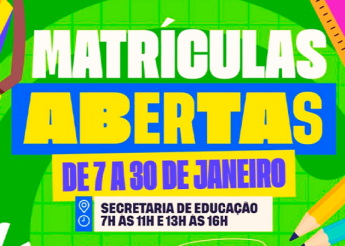 Matrículas para o ano letivo de 2026 estão abertas na Secretaria de Educação de Pilões